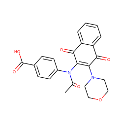 CC(=O)N(C1=C(N2CCOCC2)C(=O)c2ccccc2C1=O)c1ccc(C(=O)O)cc1 ZINC000012379332