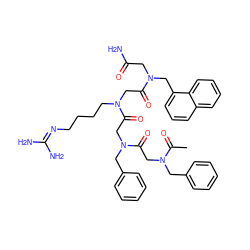 CC(=O)N(CC(=O)N(CC(=O)N(CCCCN=C(N)N)CC(=O)N(CC(N)=O)Cc1cccc2ccccc12)Cc1ccccc1)Cc1ccccc1 ZINC000027518831