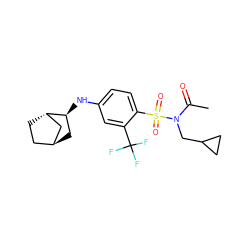 CC(=O)N(CC1CC1)S(=O)(=O)c1ccc(N[C@H]2C[C@H]3CC[C@H]2C3)cc1C(F)(F)F ZINC001772618077