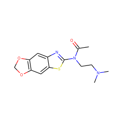 CC(=O)N(CCN(C)C)c1nc2cc3c(cc2s1)OCO3 ZINC000004359332