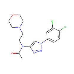 CC(=O)N(CCN1CCOCC1)c1cn(-c2ccc(Cl)c(Cl)c2)nn1 ZINC000143089665