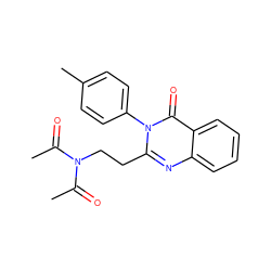 CC(=O)N(CCc1nc2ccccc2c(=O)n1-c1ccc(C)cc1)C(C)=O ZINC000473168998