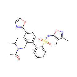 CC(=O)N(Cc1cc(-c2ncco2)ccc1-c1ccccc1S(=O)(=O)Nc1onc(C)c1C)C(C)C ZINC000013492863