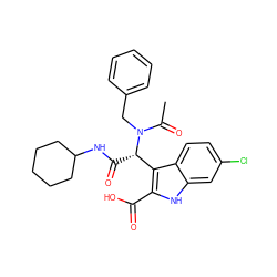 CC(=O)N(Cc1ccccc1)[C@@H](C(=O)NC1CCCCC1)c1c(C(=O)O)[nH]c2cc(Cl)ccc12 ZINC000113879853