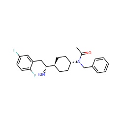 CC(=O)N(Cc1ccccc1)[C@H]1CC[C@H]([C@H](N)Cc2cc(F)ccc2F)CC1 ZINC000261186685