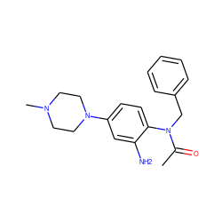 CC(=O)N(Cc1ccccc1)c1ccc(N2CCN(C)CC2)cc1N ZINC000028955817