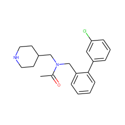 CC(=O)N(Cc1ccccc1-c1cccc(Cl)c1)CC1CCNCC1 ZINC000049111282