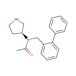 CC(=O)N(Cc1ccccc1-c1ccccc1)[C@H]1CCNC1 ZINC000040918247