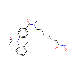 CC(=O)N(c1ccc(C(=O)N(C)CCCCCCC(=O)NO)cc1)c1c(C)cccc1C ZINC000118352293