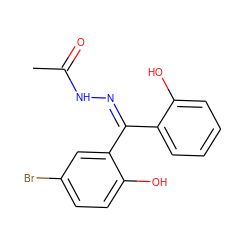 CC(=O)N/N=C(/c1ccccc1O)c1cc(Br)ccc1O ZINC000299835346