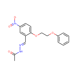 CC(=O)N/N=C/c1cc([N+](=O)[O-])ccc1OCCOc1ccccc1 ZINC000002971169