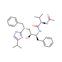 CC(=O)N[C@@H](C(=O)N[C@@H](Cc1ccccc1)[C@@H](O)C[C@@H](Cc1ccccc1)c1nc(C(C)C)c[nH]1)C(C)C ZINC000026492912