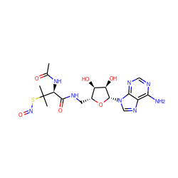 CC(=O)N[C@@H](C(=O)NC[C@H]1O[C@@H](n2cnc3c(N)ncnc32)[C@H](O)[C@@H]1O)C(C)(C)SN=O ZINC000048999114