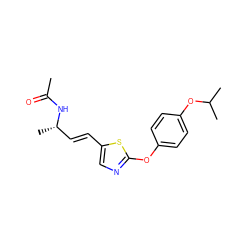 CC(=O)N[C@@H](C)/C=C/c1cnc(Oc2ccc(OC(C)C)cc2)s1 ZINC000043196151