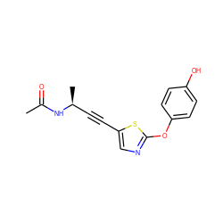 CC(=O)N[C@@H](C)C#Cc1cnc(Oc2ccc(O)cc2)s1 ZINC000036185002