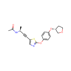 CC(=O)N[C@@H](C)C#Cc1cnc(Oc2ccc(O[C@@H]3CCOC3)cc2)s1 ZINC000036185032