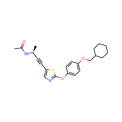 CC(=O)N[C@@H](C)C#Cc1cnc(Oc2ccc(OCC3CCCCC3)cc2)s1 ZINC000036185012