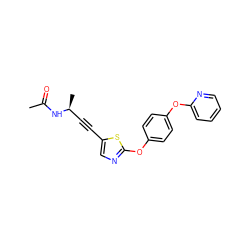 CC(=O)N[C@@H](C)C#Cc1cnc(Oc2ccc(Oc3ccccn3)cc2)s1 ZINC000036185016