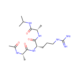 CC(=O)N[C@@H](C)C(=O)N[C@@H](CCCNC(=N)N)C(=O)N[C@@H](C)C(=O)NC(C)C ZINC000149752683