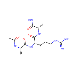 CC(=O)N[C@@H](C)C(=O)N[C@@H](CCCNC(=N)N)C(=O)N[C@@H](C)C(N)=O ZINC000049049253