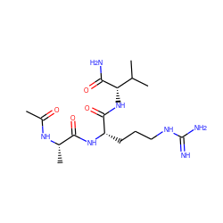 CC(=O)N[C@@H](C)C(=O)N[C@@H](CCCNC(=N)N)C(=O)N[C@H](C(N)=O)C(C)C ZINC000149736801