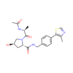 CC(=O)N[C@@H](C)C(=O)N1C[C@H](O)C[C@H]1C(=O)NCc1ccc(-c2scnc2C)cc1 ZINC000206558724