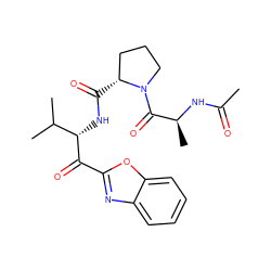 CC(=O)N[C@@H](C)C(=O)N1CCC[C@H]1C(=O)N[C@H](C(=O)c1nc2ccccc2o1)C(C)C ZINC000029126758