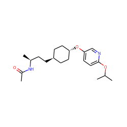 CC(=O)N[C@@H](C)CC[C@H]1CC[C@H](Oc2ccc(OC(C)C)nc2)CC1 ZINC000261078524