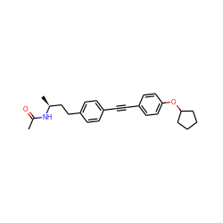 CC(=O)N[C@@H](C)CCc1ccc(C#Cc2ccc(OC3CCCC3)cc2)cc1 ZINC000113410980