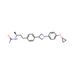 CC(=O)N[C@@H](C)CCc1ccc(C2CN(c3ccc(OC4CC4)cc3)C2)cc1 ZINC000149969444