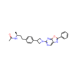 CC(=O)N[C@@H](C)CCc1ccc(C2CN(c3ncc4nc(-c5ccccc5)oc4n3)C2)cc1 ZINC000149633385