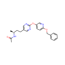 CC(=O)N[C@@H](C)CCc1cnc(Oc2ccc(OCc3ccccc3)nc2)nc1 ZINC000116486578