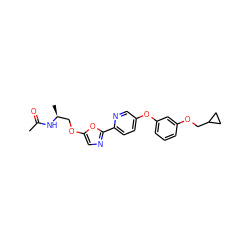 CC(=O)N[C@@H](C)COc1cnc(-c2ccc(Oc3cccc(OCC4CC4)c3)cn2)o1 ZINC001772584282