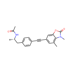 CC(=O)N[C@@H](C)Cc1ccc(C#Cc2cc(C)c3c(c2)oc(=O)n3C)cc1 ZINC000169706198