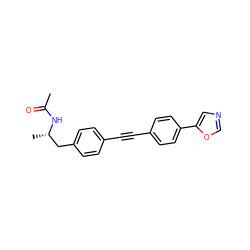 CC(=O)N[C@@H](C)Cc1ccc(C#Cc2ccc(-c3cnco3)cc2)cc1 ZINC000113412594