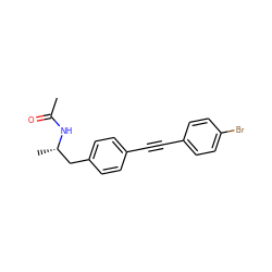 CC(=O)N[C@@H](C)Cc1ccc(C#Cc2ccc(Br)cc2)cc1 ZINC000113410487