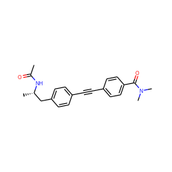 CC(=O)N[C@@H](C)Cc1ccc(C#Cc2ccc(C(=O)N(C)C)cc2)cc1 ZINC000113409174