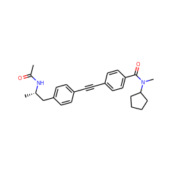 CC(=O)N[C@@H](C)Cc1ccc(C#Cc2ccc(C(=O)N(C)C3CCCC3)cc2)cc1 ZINC000113410662