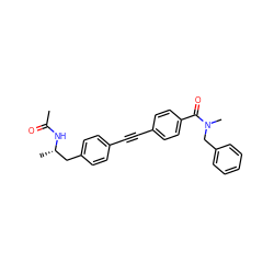 CC(=O)N[C@@H](C)Cc1ccc(C#Cc2ccc(C(=O)N(C)Cc3ccccc3)cc2)cc1 ZINC000113410613