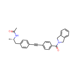 CC(=O)N[C@@H](C)Cc1ccc(C#Cc2ccc(C(=O)N3Cc4ccccc4C3)cc2)cc1 ZINC000113410650