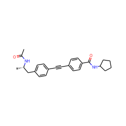 CC(=O)N[C@@H](C)Cc1ccc(C#Cc2ccc(C(=O)NC3CCCC3)cc2)cc1 ZINC000113413942