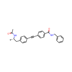 CC(=O)N[C@@H](C)Cc1ccc(C#Cc2ccc(C(=O)NCc3ccccc3)cc2)cc1 ZINC000113409388