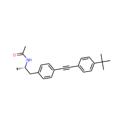 CC(=O)N[C@@H](C)Cc1ccc(C#Cc2ccc(C(C)(C)C)cc2)cc1 ZINC000113255882