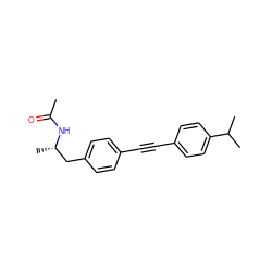 CC(=O)N[C@@H](C)Cc1ccc(C#Cc2ccc(C(C)C)cc2)cc1 ZINC000142338581