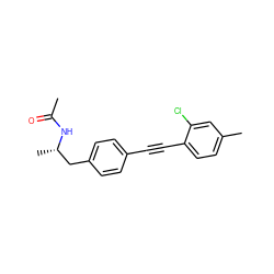 CC(=O)N[C@@H](C)Cc1ccc(C#Cc2ccc(C)cc2Cl)cc1 ZINC000142343151