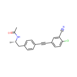 CC(=O)N[C@@H](C)Cc1ccc(C#Cc2ccc(Cl)c(C#N)c2)cc1 ZINC000142344781