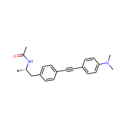 CC(=O)N[C@@H](C)Cc1ccc(C#Cc2ccc(N(C)C)cc2)cc1 ZINC000142337295