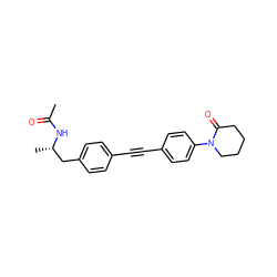 CC(=O)N[C@@H](C)Cc1ccc(C#Cc2ccc(N3CCCCC3=O)cc2)cc1 ZINC000113412150