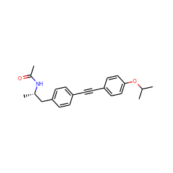 CC(=O)N[C@@H](C)Cc1ccc(C#Cc2ccc(OC(C)C)cc2)cc1 ZINC000113412000