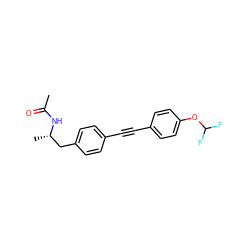 CC(=O)N[C@@H](C)Cc1ccc(C#Cc2ccc(OC(F)F)cc2)cc1 ZINC000113412145